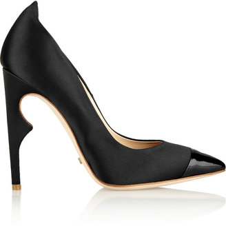 Jerome C. Rousseau Flicker satin and patent-leather pumps