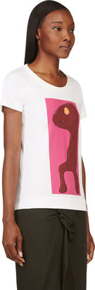 Marni White & Fuchsia Dino Print Stefano Favaro Edition T-Shirt