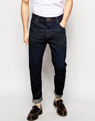 ASOS Stretch Tapered Jeans In Coated Dark Wash - Indigo
