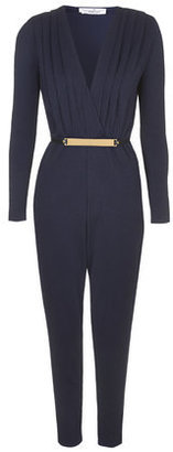 Topshop Womens **Long Sleeve Jumpsuit by Love - Navy