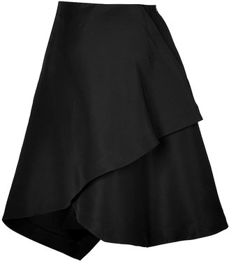 J.W.Anderson Silk-Cotton Draped Origami Skirt