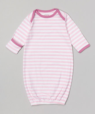 Bubblegum 91 Bubblegum & Baby Pink Stripe Organic Gown - Infant
