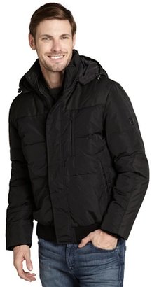 Tumi black quilted mictrotech hooded down jacket