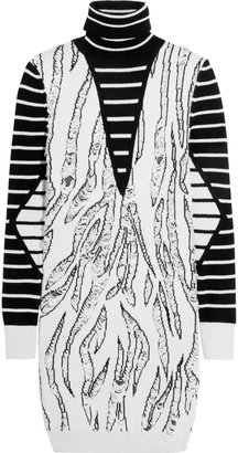 McQ Jacquard-knit  wool, cotton and cashmere-blend dress