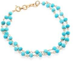 Ileana Makri IAM by Turquoise Beaded Double-Row Bracelet