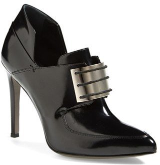 Jason Wu Metal Plate Lace-Up Leather Loafer Bootie (Women)