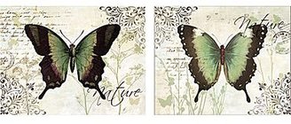 JCPenney Nature Butterflies Set of 2 Canvas Wall Art