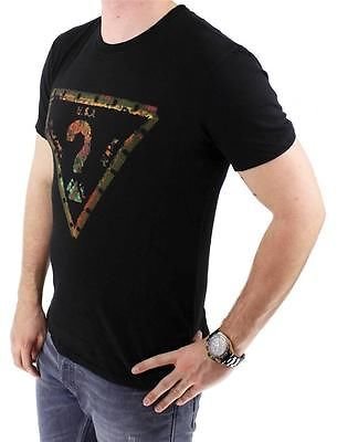 GUESS New Men's Premium Classic Designer Graphic Cotton T-Shirt Black Small
