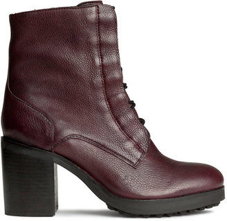 H&M Leather Boots - Dark red - Ladies
