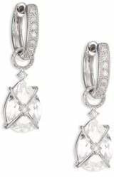 Jude Frances Classic White Topaz, Diamond & 18K White Gold Wrapped Pear Earring Charms