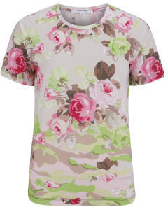 Carven Women's Jersey Floral Camouflage TShirt - Sable