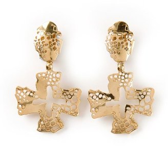 Christian Lacroix Vintage cross pendant earrings