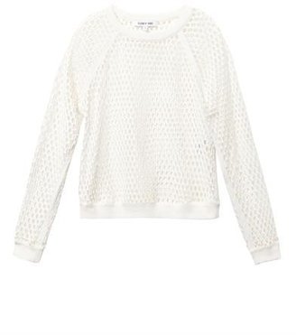 Elizabeth and James Mesh-knit sheer sweatshirt