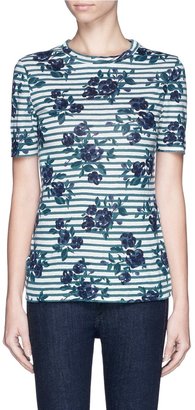 Tory Burch 'Kara' floral stripe linen T-shirt