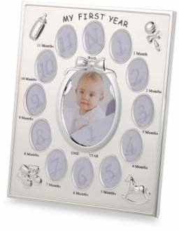 Prinz 1st Year Collage Frame in Silver Plated
