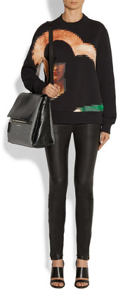 Givenchy Medium Pandora Flap bag in black leather and wool flannel