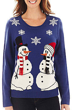 JCPenney Asstd National Brand Carolyn Taylor Christmas Sweater - Petite