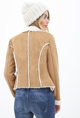 Forever 21 Contemporary Shawl Collar Faux Suede Jacket