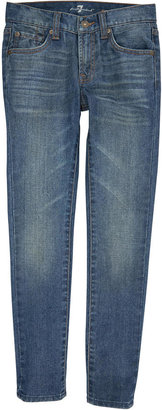 7 For All Mankind Paxtyn boy slim fit stone-washed blue jeans