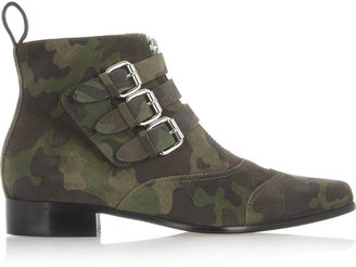 Tabitha Simmons Early camouflage-print suede ankle boots