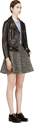 MSGM Black & White Herringbone Resca Skirt