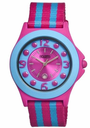 Crayo Carnival Hot Pink Stainless Steel Case Ladies Watch