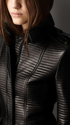Burberry Rib Quilted Lambskin Jacket