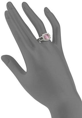 David Yurman Petite Albion Ring with Rose Quartz and Diamonds