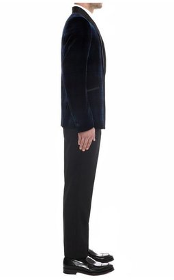 Alexander McQueen Check Velvet Tuxedo Jacket