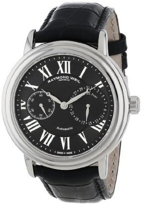 Raymond Weil Men's 2846-STC-00209 Maestro Stainless Steel Automatic Watch With Black Faux-Leather Band