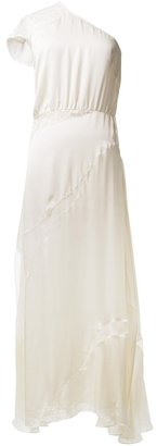 Tocca layered one shoulder gown