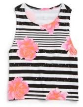 Flowers by Zoe Girl's Studded Rose Tank Top