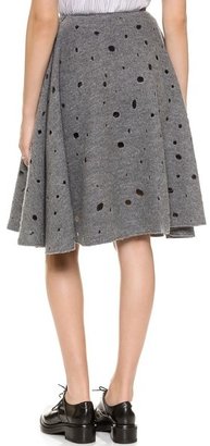J.W.Anderson Perforated Wool A-Line Skirt