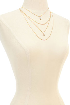 Forever 21 Rhinestone Layered Chain Necklace