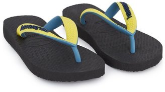 Havaianas Black and Yellow Flip Flops