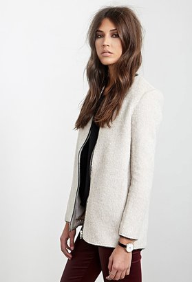 Forever 21 Collarless Zip-Front Jacket