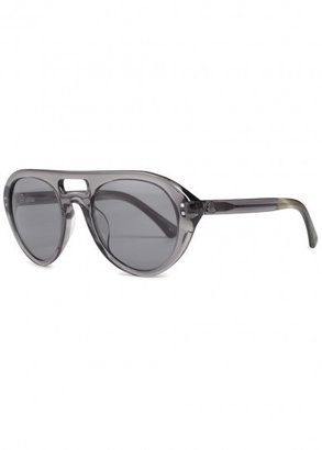 Moncler Grey aviator style acetate sunglasses