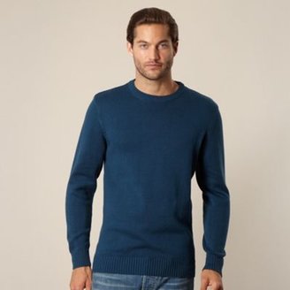 Maine New England Big and tall teal crew neck jumper