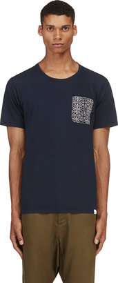 White Mountaineering Navy Patterned Trim T-Shirt