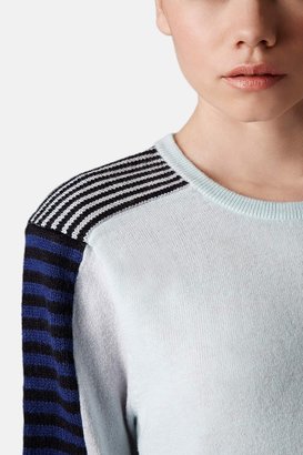 Topshop Stripe Sleeve Wool Blend Sweater
