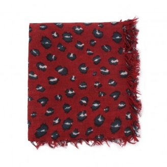 Leon & Harper Emile Leopard scarf Brick red