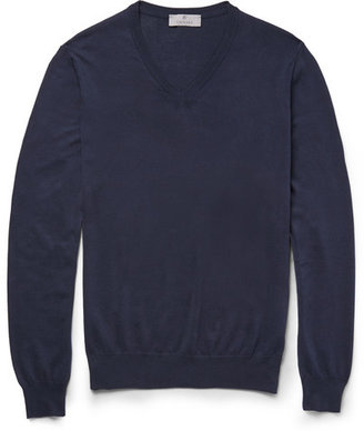 Canali V-Neck Cotton Sweater