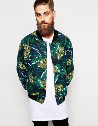 American Apparel Bomber Jacket with AO Leaf Print