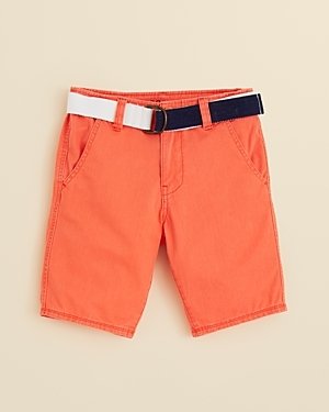 GUESS Boys' Belted Flat Front Shorts - Sizes 8-20