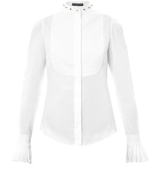 Alexander McQueen Studded collar bib-front shirt