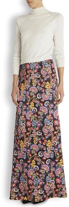 ALICE by Temperley Lou Lou floral print satin maxi skirt