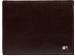 Tommy Hilfiger Men's Reilly CC Flap and Coin Pocket Leather Wallet - Dark Brown