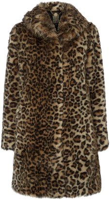 Biba Leopard portobello faux fur coat