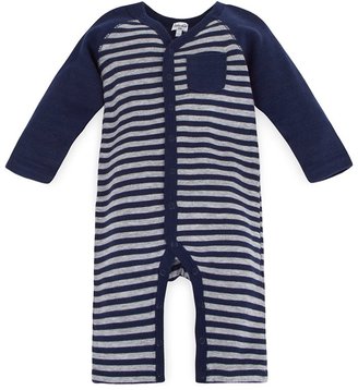 Splendid Navy & Grey Striped Babygrow