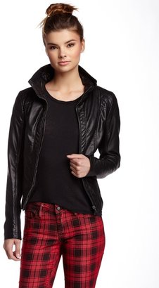GUESS Paneled Faux Leather Jacket